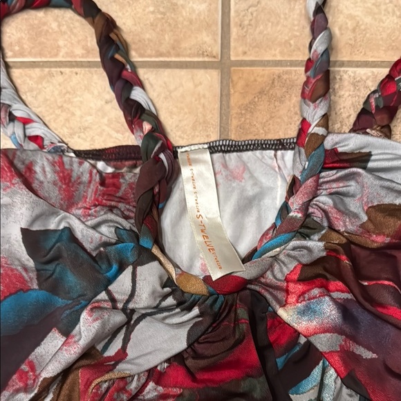 S-Twelve Red and Blue Sleeveless Mini Sundress - Picture 2 of 4